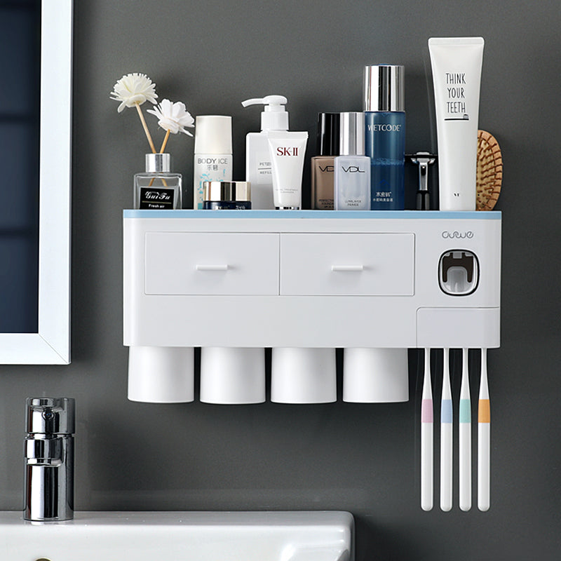 Bathroom Organizer Set Toothbrush 4 Cup Holder