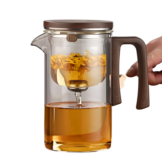 Glass Teapot with Wooden Handle